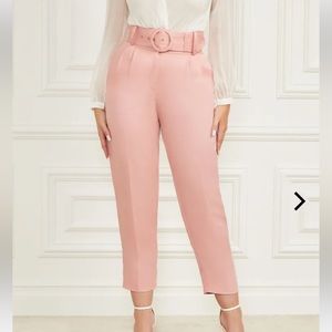 Marciano Dusty Rose Linen-like Pants - Size L (8)